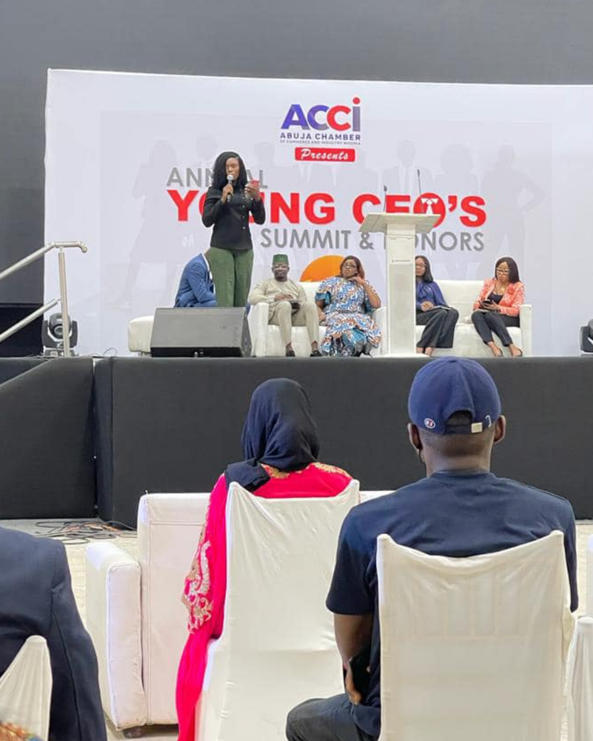 Mofoyeke Omole Speaking at a Conference